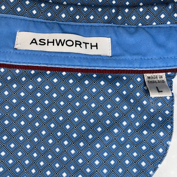 Ashworth Navy Polo with White Microdot Pattern - Picture 4 of 5